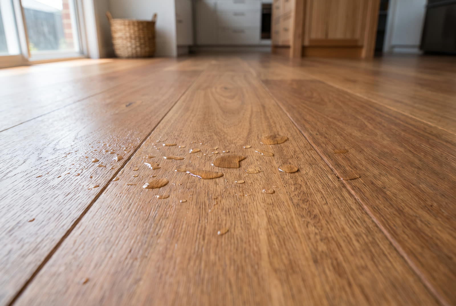 Quick-Step Amato watertight timber flooring in spotted gum