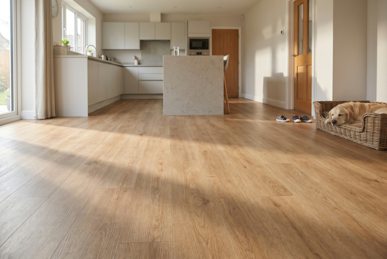 Quick-Step Fuse vinyl plank flooring installed in a kitchen